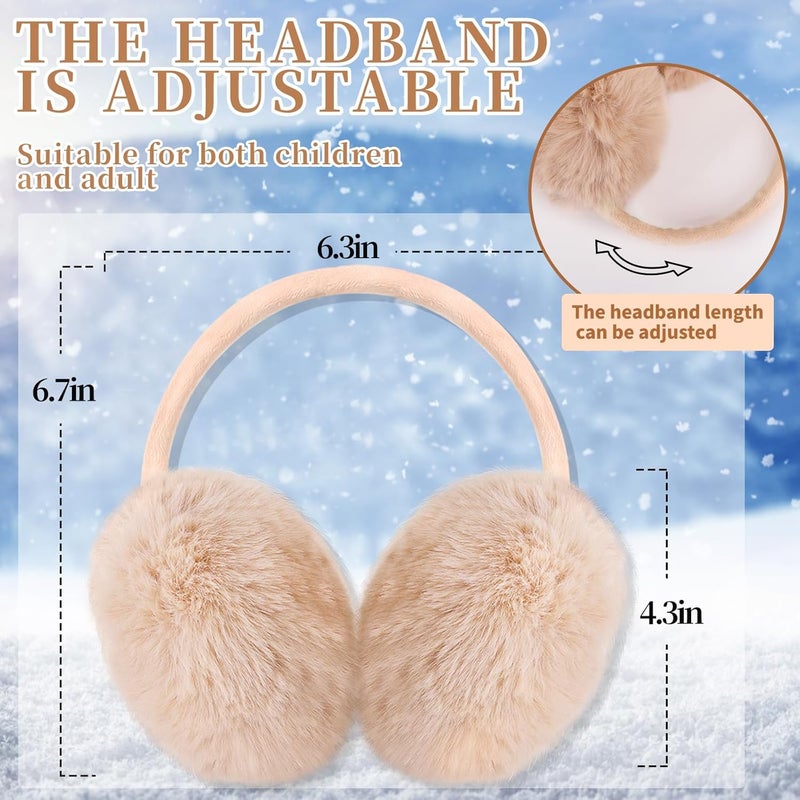 Lainlight Store Ear Muffs Winter Women Girls Adjustable Faux Fur Ear Warmers Comfy Cute Fuzzy Earmuffs - Image 2